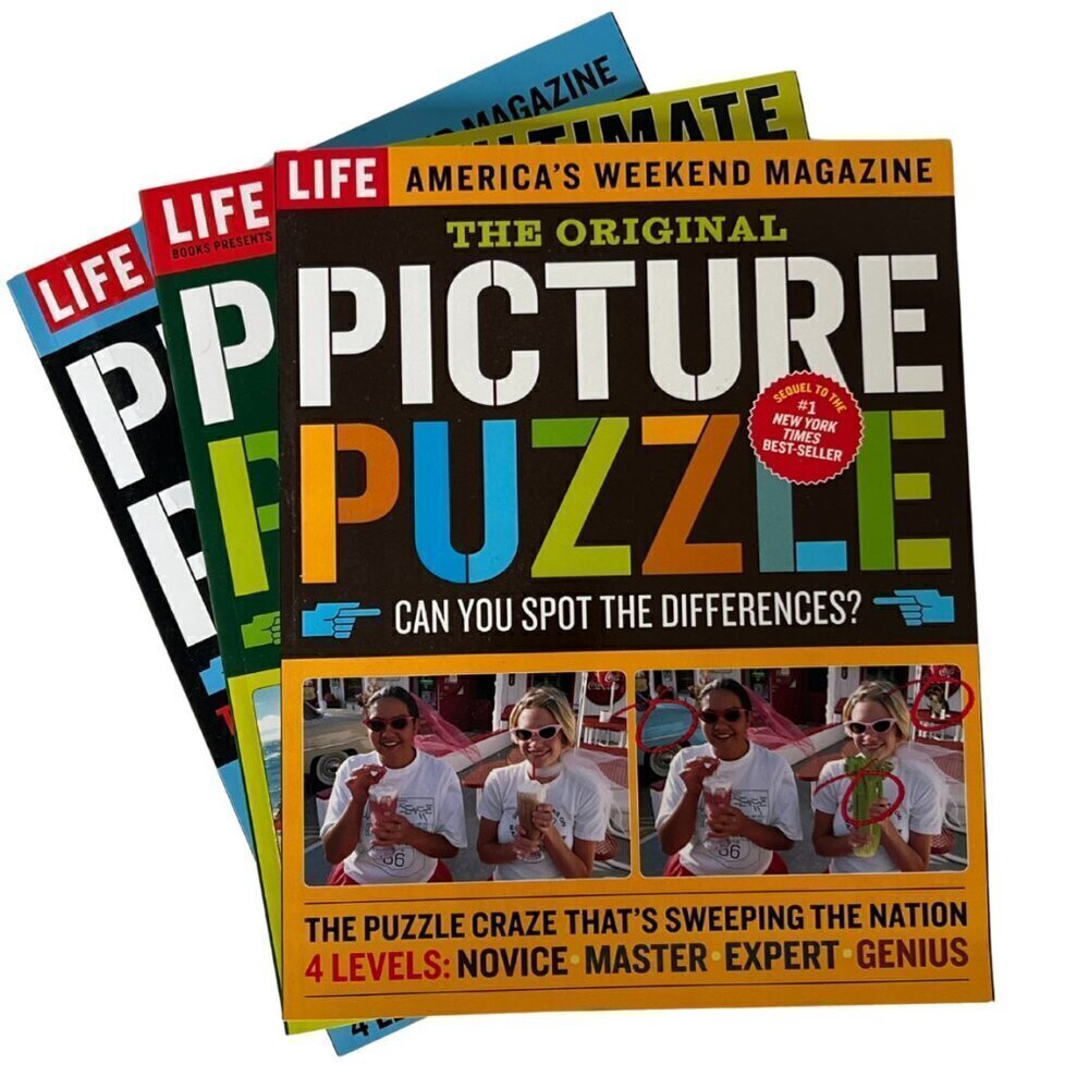 3 Picture Puzzle Books - Can You Spot the Difference Game
